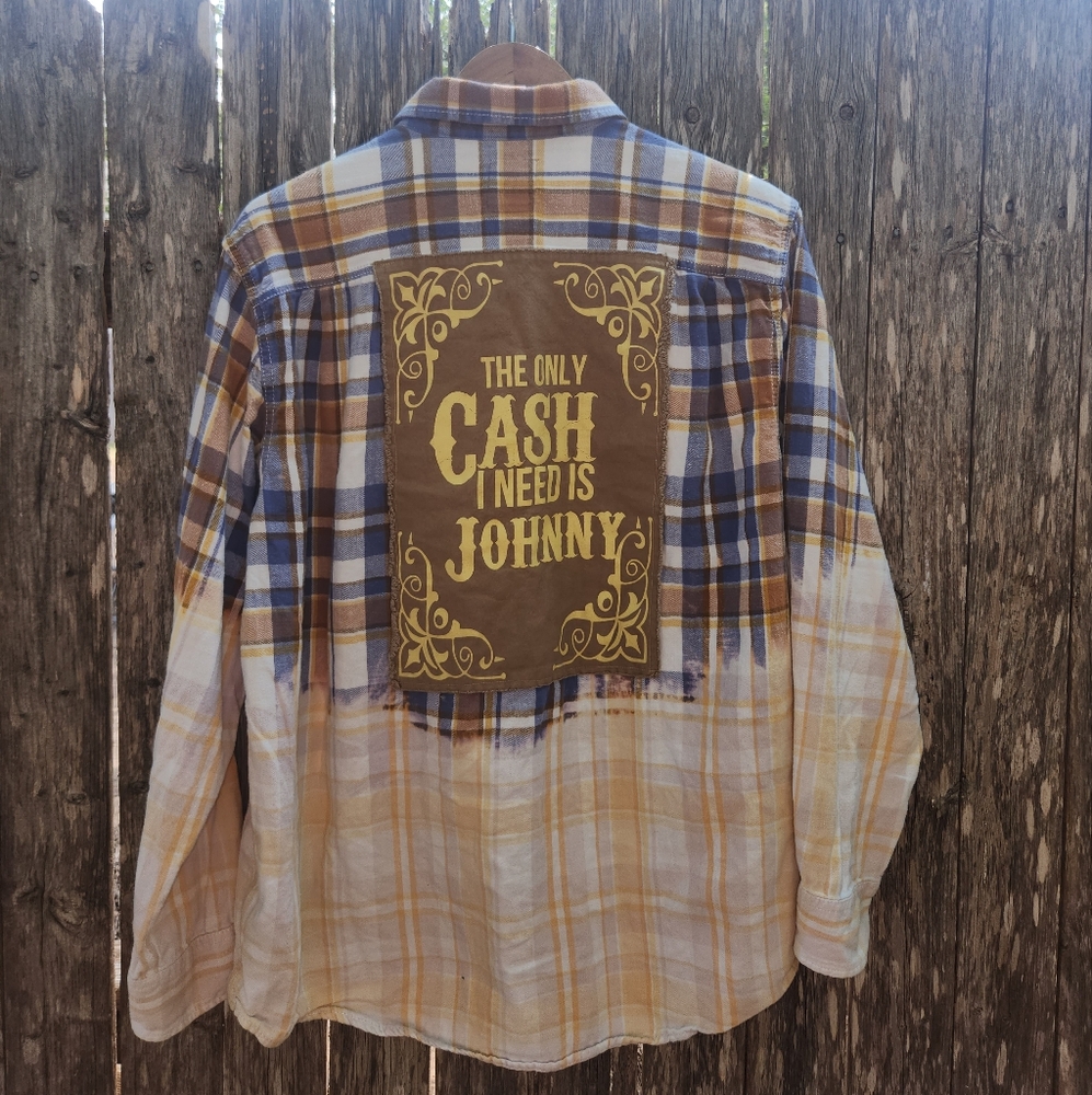 Johnny Cash Upcycled Grunge Country Flannel